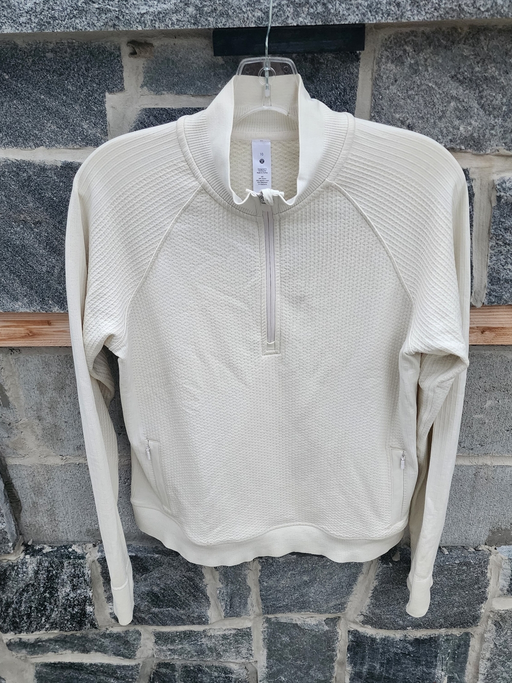 Lululemon Engineered Warmth Textured Cream Half-Zip 10